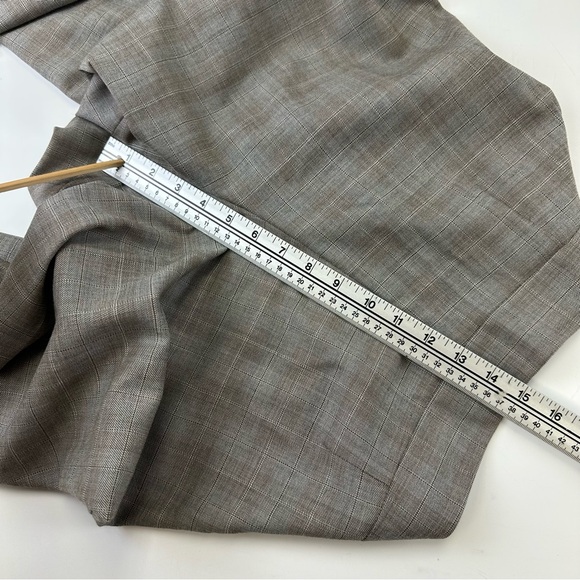 Lida Baday plaid neutral pleat front crop trousers Womens Size 6 wool Office - Picture 9 of 12